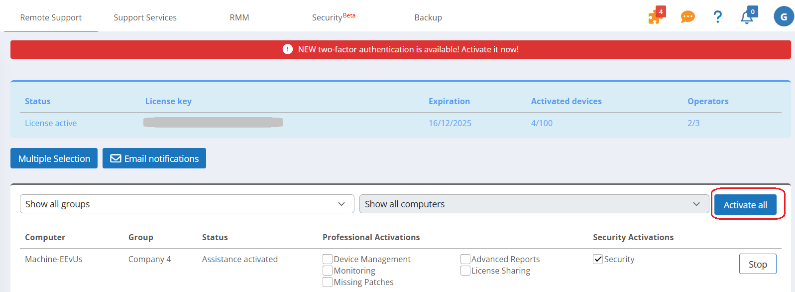 Activate Professional and associate your devices