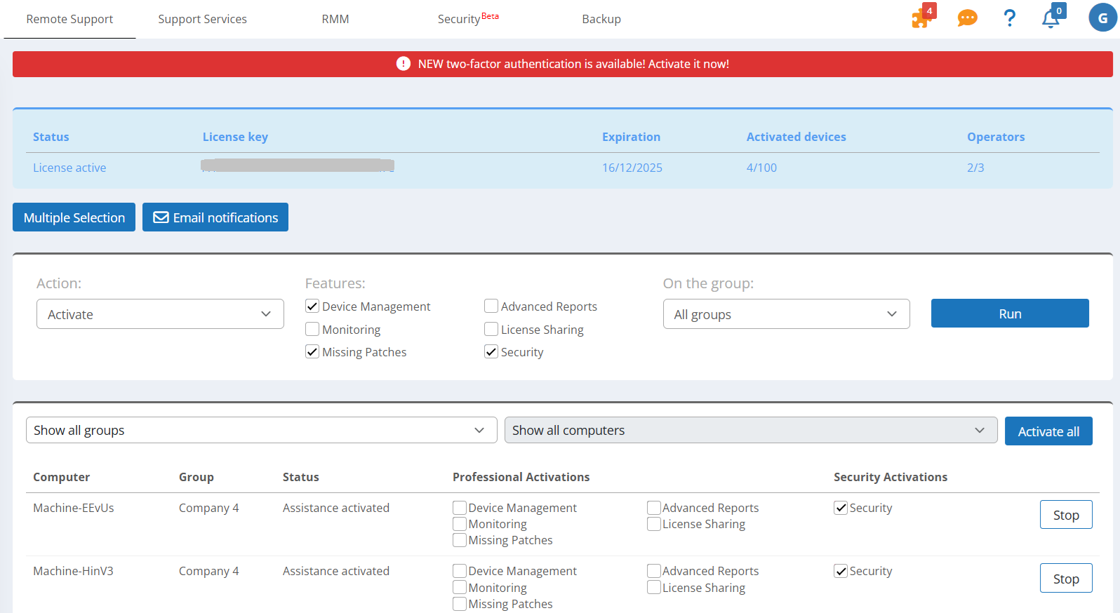 Activate Professional and associate your devices