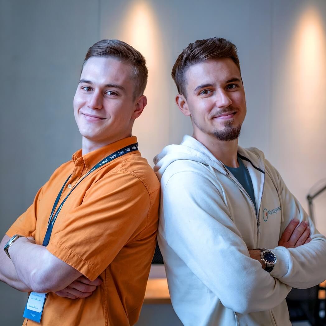 Two smiling professional IT partners pose side by side, representing trust and collaboration for the resale of remote control software.